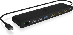 Icy Box USB‑C docking stanica 12‑u‑1 s trostrukim video izlazom, HDMI, DisplayPort, LAN i USB