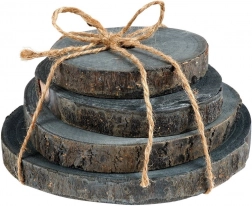 Drveni podlošci od rezanih koluta drva, set 4 kom