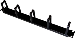 Organizator kabela 1U 19" s 5 kukica, crni