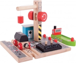 Bigjigs Rail Ugljenička luka s dizalicom