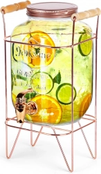 Stakleni dozator za piće s pipcem i zlatnim stalkom 4,2 l Vilde