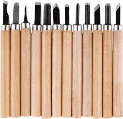 Set od 12 dlijeta i žlijebila za drvo s drvenom drškom