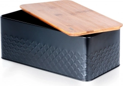 Metalna kutija za kruh s bambusnim poklopcem 33,5 × 18,5 × 12,5 cm