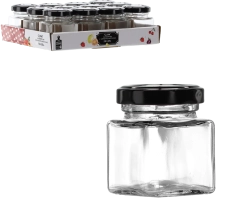 Staklenka 50 ml kvadratna s metalnim poklopcem