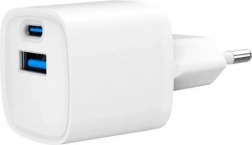 Mini punjač USB‑A/USB‑C 20 W s PD i QC 3.0 – bijela