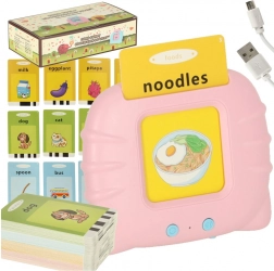 Elektronički čitač kartica za učenje engleskog, 112 zvučnih kartica, ružičasta