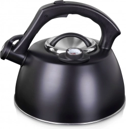 Čajnik od nehrđajućeg čelika sa zviždaljkom i termometrom 3 l – crni