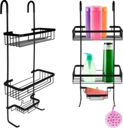 Crna viseća tuš polica