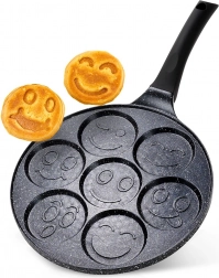Granitna tava za jaja sa 7 otvora BLACK LINE 26 cm