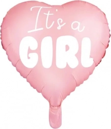 Foliasti balon It's a Girl ružičasto srce 45 cm