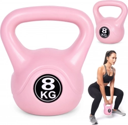 Kettlebell 8 kg ružičasti za kućni trening MODERNHOME