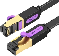 Plosnati mrežni kabel UTP CAT7 Vention ICABF RJ45 Ethernet 10Gbps 1m crni