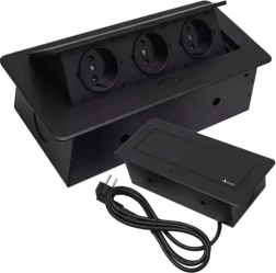 Ugradbena trostruka utičnica u ploči IZOXIS, crna