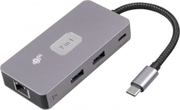 Adapter HUB USB‑C 7 u 1 HDMI USB SD/TF RJ45