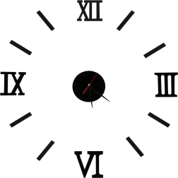 Zidni sat crni s rimskim znamenkama