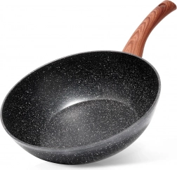 Granitni wok VILDE Black&Wood 28 cm
