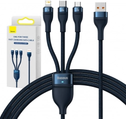 Baseus kabel za brzo punjenje 3-u-1, USB-C + Micro USB + Lightning 66W, 1,2 m