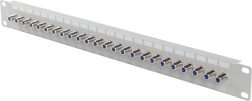 Patch panel 24 F priključaka 19" s F konektorima (prolazni) – sivi