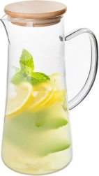 Stakleni vrč s bambuskim poklopcem 1,35 l