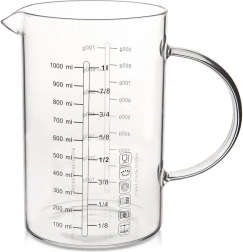 Staklena kuhinjska mjerna posuda 1 l