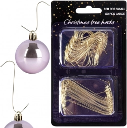 Zlatne kukice za božićne ukrase 4 i 6 cm, 150 kom