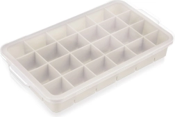 Silikonski kalup za led s poklopcem, bež 22,5 × 13 × 3 cm