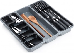 Sivi uložak za ladicu za pribor za jelo 40 × 40 cm