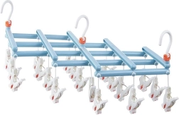 Sklopiva vješalica za rublje s kvačicama, 19 kvačica, svijetloplava