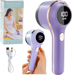 Električni odstranjivač mucica za tkanine s LED zaslonom, 3 brzine – ljubičasti