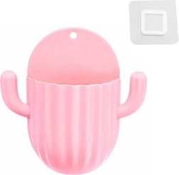 Samoljepljivi zidni organizator za četkice i kistove ružičasti