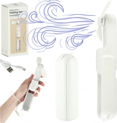 Prijenosni sklopivi mini ventilator USB 2-u-1 bijeli
