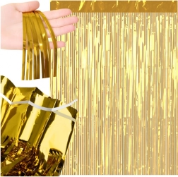 Dekorativna samoljepljiva zlatna resasta zavjesa 100 × 200 cm RUHHY