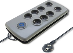 Prenaponski produžni kabel Quick Switch, 8 utičnica, 2,5 m, siva