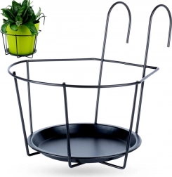 Metalni balkonski držač za cvjetnjak, crni