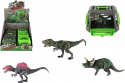 Dinosaur u prijenosnom kavezu – plastična igračka 13 × 9 cm, mix vrsta, kutija 12 kom