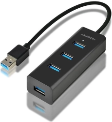 axagon hue-s2b četveroulazni usb 3.2 gen 1 hub s punjenjem, kabel 30 cm, micro usb napajanje