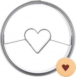 Rezač za kolačiće od nehrđajućeg čelika krug sa srcem 4,5 cm