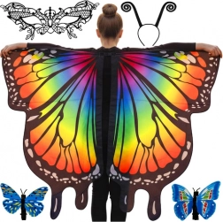 Dječji leptirov kostim s velikim krilima KRUZZEL, maskom i obručem za kosu