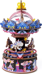 3D drvena sklopiva glazbena kutija Veseli vrtuljak