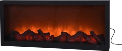 Električni LED kamin od metala, crni 57 × 25 cm