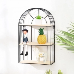 Dekorativna crna zidna polica 45 cm