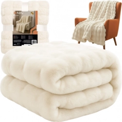 Mekani bijeli plaid 160 × 100 cm RUHHY