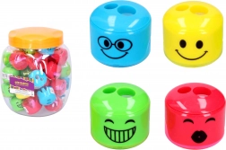 šiljilo za dvije olovke s licem i spremnikom