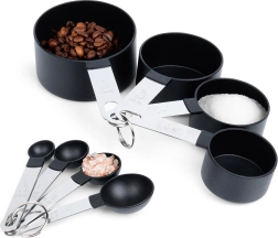Set kuhinjskih mjerica, crne, 8 dijelova