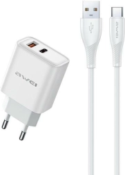 Mrežni punjač GaN 22,5 W s USB i USB‑C + kabel USB/USB‑C