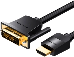 HDMI na DVI (24+1) kabel 5 m Vention, 4K 60 Hz / 1080p 60 Hz, crni