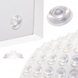 Samoljepljivi silikonski odbojnici 13 mm – prozirni, 50 kom