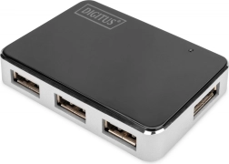 aktivni USB 2.0 hub s 4 priključka, crno‑srebrni DIGITUS