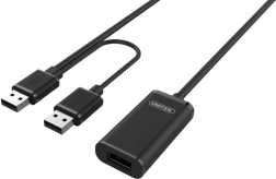 Aktivni USB 2.0 produžni kabel 20 m UNITEK Y-279 crni