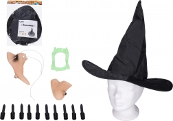 Set za vješticu – nos, brada, prsti, zubi i šešir